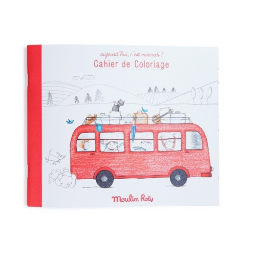 Coloring book for kids – Red Campervan